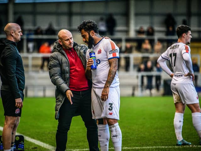 AFC Fylde boss Adam Murray will take no risks with Jordan Cranston who was forced off injured against Banbury  Picture: STEVE MCLELLAN