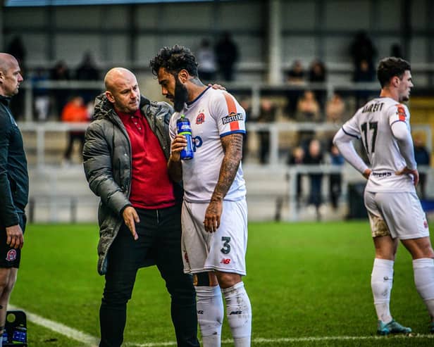 AFC Fylde boss Adam Murray will take no risks with Jordan Cranston who was forced off injured against Banbury  Picture: STEVE MCLELLAN