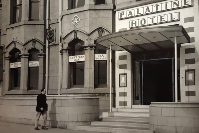 The entrance to the Palatine Hotel in May 1959