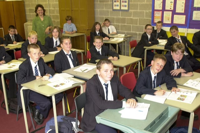 Mrs Carmen Lowe with Year 8 French students in 2002