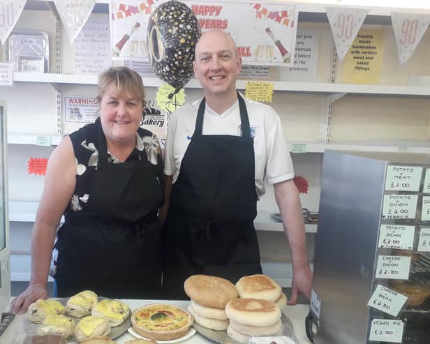 Charmaine and Paul Lewis ae celebrating 90 years of business for bakers JL Bean in Cleveleys