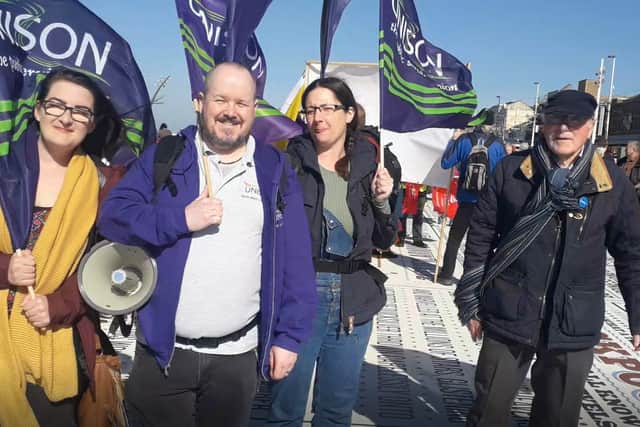 Members of Blackpool's UNISON branch at the protest