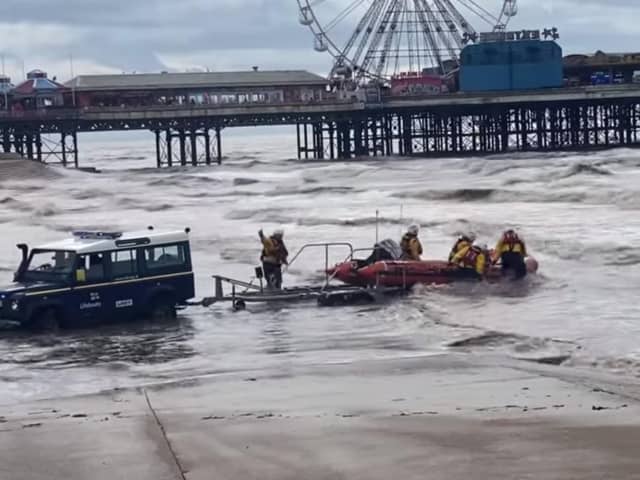 Blackpool RNLI volunteer crews rescued a woman from the sea near Central Pier on Monday afternoon (August 21). (Picture by RNLI Blackpool)