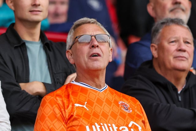 Blackpool fans at Oakwell for the Seasiders' game against Barnsley.