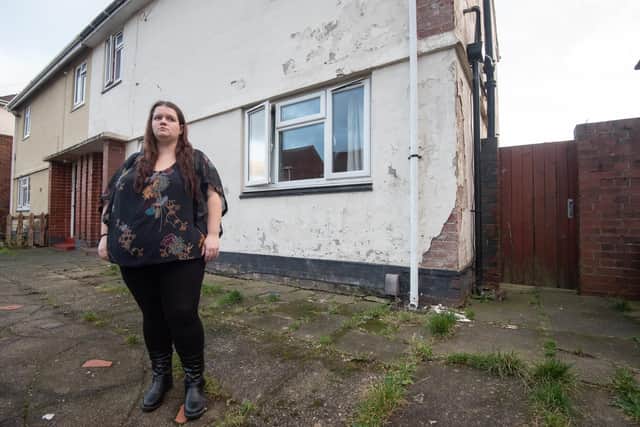 Laura Conlon has been complaining to the council for months about the state of the property she lives in with her six children and recently had the ceiling fall on her head.