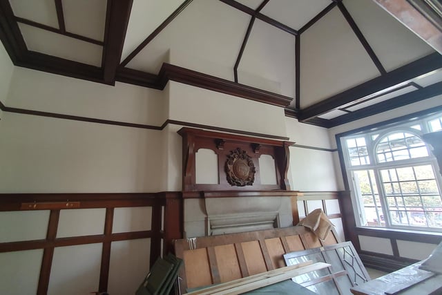 Homebird Interiors are keeping as many of the original features as possible, restoring the interior including the beautiful wooden beams. There will be two floors of retail space when it's complete.