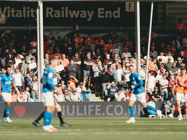 Seasiders supporters packed out the away end at Stockport.