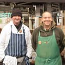 Kirkham market traders, fishmonger Colin Valentine, Malcom Cummings of Strongs Fruit and Veg and Traders Tom Nuttall of Nuttall’s Jewellery.