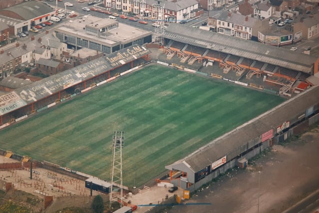 An aerial shot of the ground in 1992