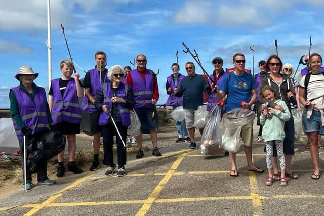 A group of the volunteer litter pickers at St Annes