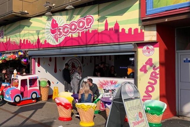 Located on Central Promenade in Blackpool, Scoop Ice Cream Parlour offers more than 44 favours, and features a seating area for anyone wanting to rest their feet while tucking into a treat.