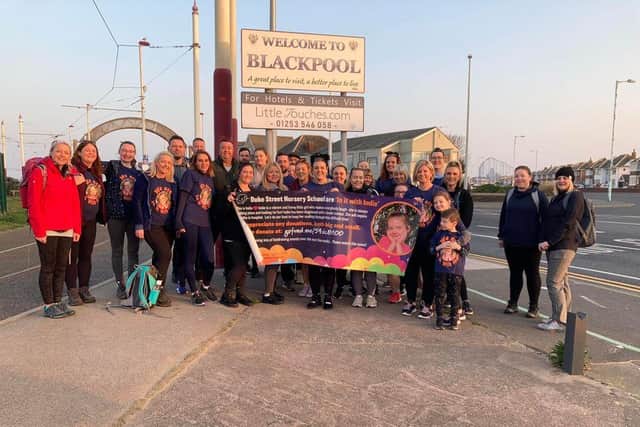Family and friends who took part in the sponsored walk over the weekend