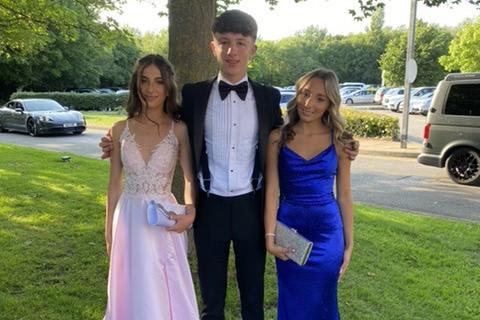 Triplets Oliver, Charlotte and Darcy Chadwick from Hodgson High School, Poulton-le-Fylde. Prom held on June 29 at The Village Hotel, Blackpool.