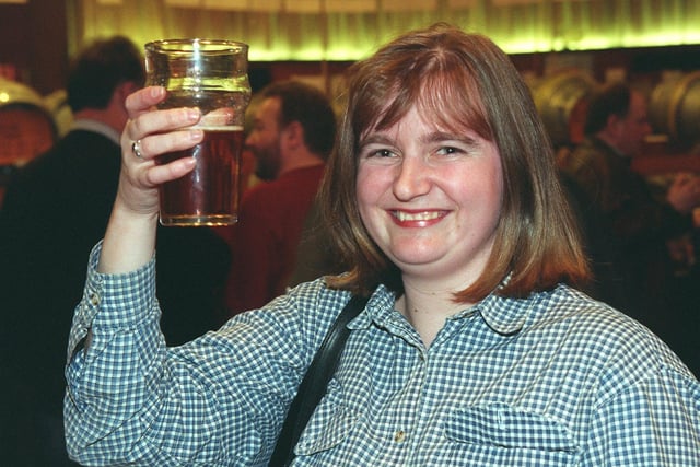 Fenella Warburton at Fleetwood Beer Festival in 1997