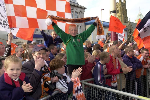 Fans in Talbot Square following the play-off final in 2001