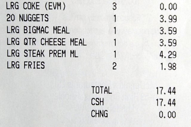 Even the US president has to pay his way - this was Bill Clinton's order receipt
