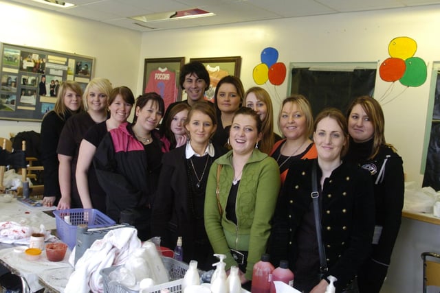 The make-up artists from Lancaster and Morecambe College who made it all work during the road accident reconstruction