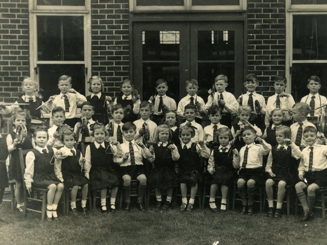 The band of Hawes Side Primary School, Blackpool in 1950