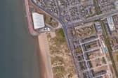 A suspected mortar bomb was destroyed in a controlled explosion on the beach near Starr Gate (Credit: Google)