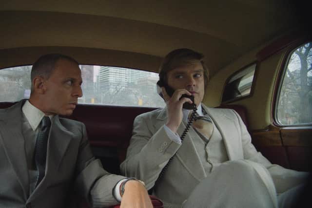 Jeremy Strong as Roy Cohn and Sebastian Stan as Donald Trump in The Apprentice