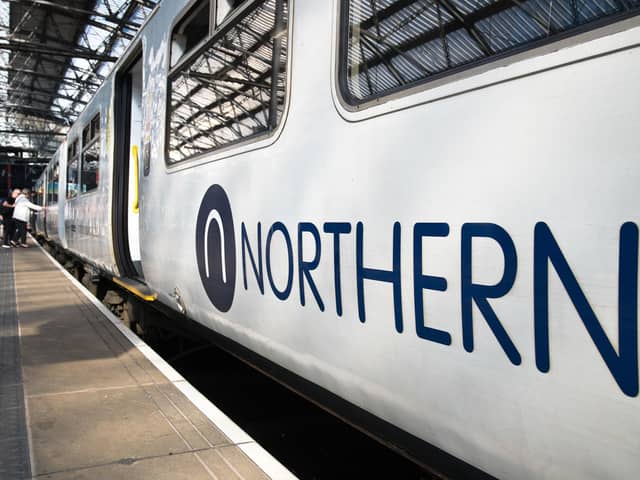 Northern train on a platform