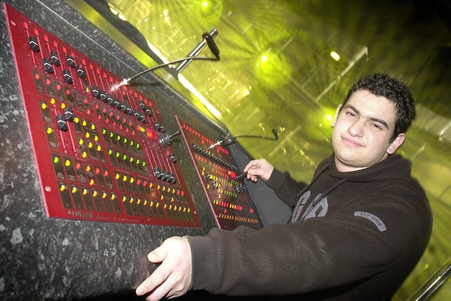 Sam Barnett, who was 18, ran the lighting system at The Syndicate. He is pictured here at the mixing desk in 2008