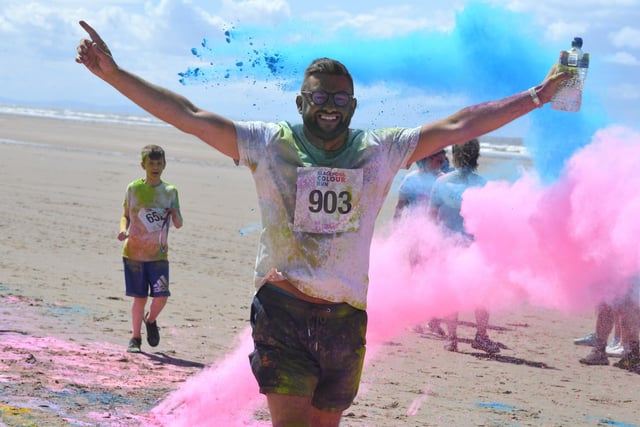Hundreds of people had fun galore in the seventh Blackpool Colour Run