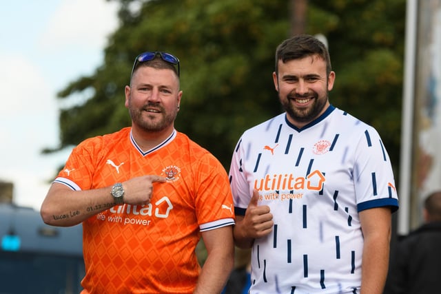 Blackpool fans arrive at Turf Moor ahead of the fixture with Burnley. Photo: Kelvin Stuttard