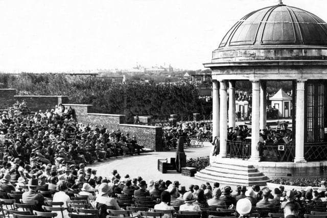 The Stanley Park bandstand was busy with a full house for open air entertainment in 1931