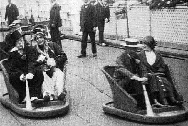 On the Witching Waves, an early version of the Dodgems, in 1914