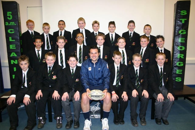 St George's High School Rugby team with their rugby coach and PE teacher Mark Heaton ( former Wigan RL player ) in 2006