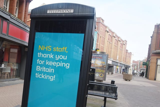 A thank you message to the NHS at the streets of Blackpool in April 2020
