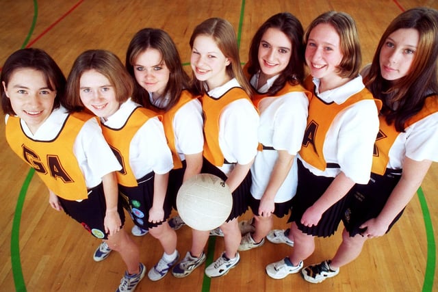 The Lytham St Annes High School netball team won the South Fylde League in 1997
Pic shows (L-R): Sarah Bruce (Cap.), Sarah Venn, Katy Liggett, Charlotte Wrapson, Lyndsey Collingridge, Sarah Haslingden and Kate Smith (not in pic but in winning team was Alison Ratcliffe)