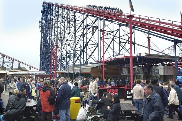 Blackpool Pleasure Beach with the Big One rollercoaster in the background, 2001