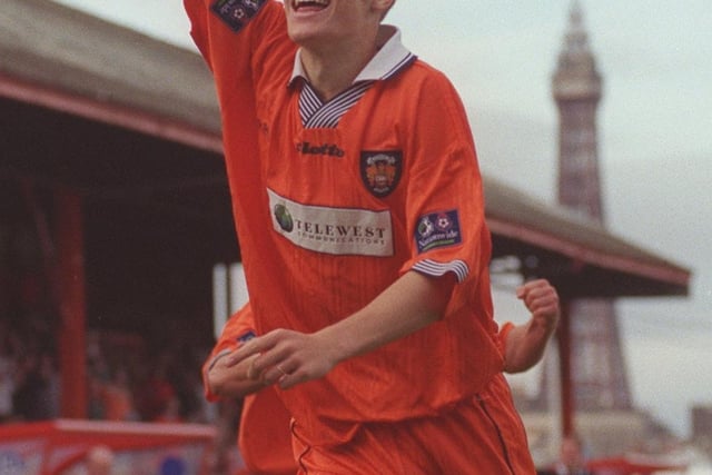 Seasiders 17-year-old Adam Nowland celebrates becoming the youngest Blackpool player ever to score a league goal after firing a late winner against Luton on September 19 which turned out to be Blackpool's last home win of 1998