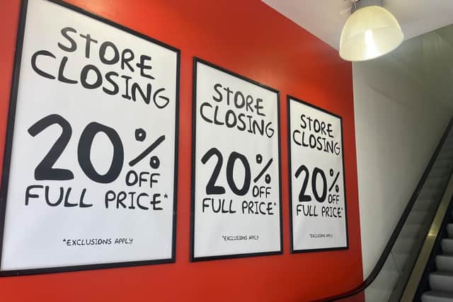Huge closing down sale inside the Sports Direct store in Blackpool