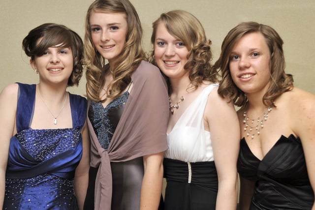 Hodgson High School leavers prom at the Hilton Hotel, Blackpool. L-R ABigail Pritchard, Evie Faraday, Helen Dawson and Philippa Stock