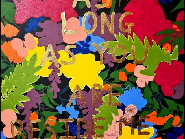 A colourful acrylic canvas by Laura Shevaun Green sold for £400