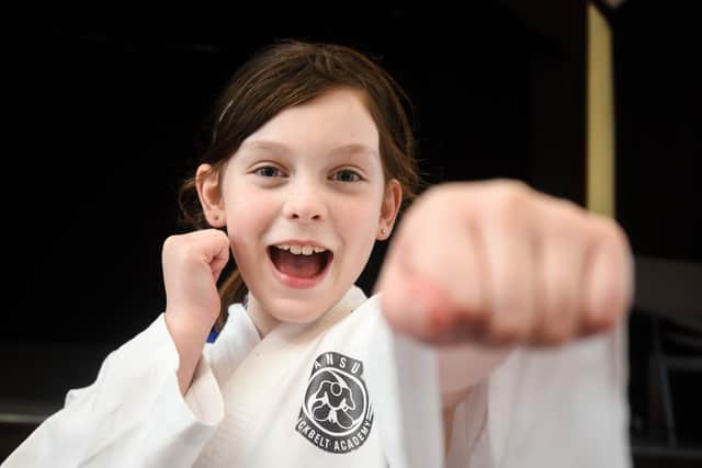 Sansum Martial Arts Academy for youngsters at Poulton Community Hall. Pictured is Millie Downey, aged 8.