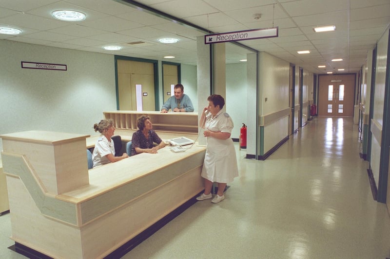 The reception area of the Windmill Suite (Haematology and Oncology Ward) at Blackpool's Victoria Hospital when it first opened
