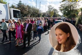 Hundreds of people filled the streets of Lytham to pay their respects to Bella Greer