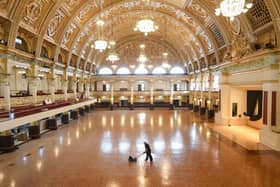 The old floor at the Empress Ballroom has been uncovered and restored at The Winter Gardens. Coral Orgill is pictured buffing the floor.