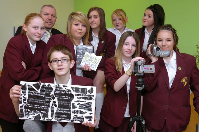 Students at Montgomery High School in Bispham who have made a DVD around the theme of bullying