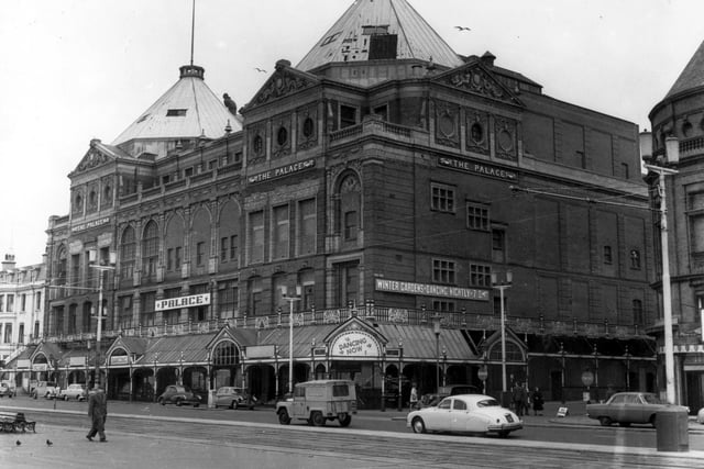 The old Palace Theatre Buildings on Blackpool seafront which were demolished in the 1960s, to make way for Lewis's department store
