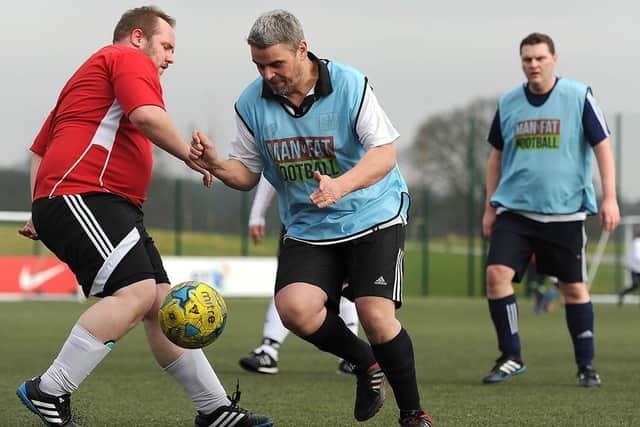 Blackpool members of MAN v FAT football have shed a whopping 550lbs in the past year