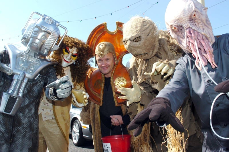 Hyde fundraisers and staff of the Dr Who exhibition taking part in Blackpool Carnival