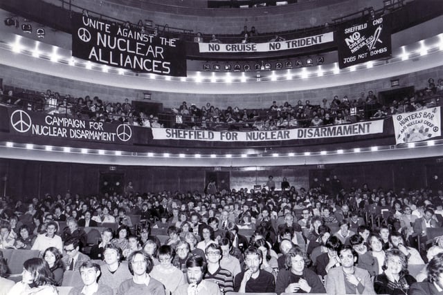 Delegates to the Campaign for Nuclear Disarmament Conference in Sheffield City Hall in November 1982