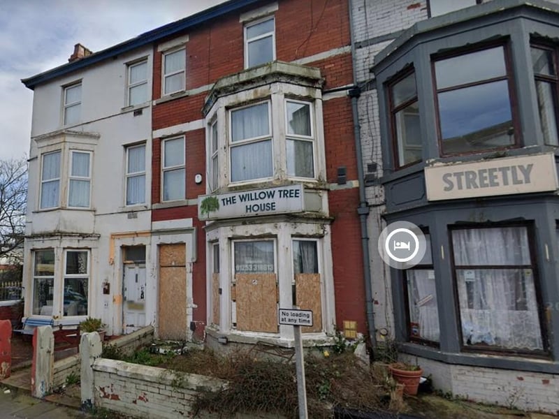 The Willow Tree House all boarded up in Springfield Road, a stone's throw from Blackpool North
