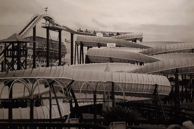 The Avalanche, mid 90s. It was officially opened in 1988 by Eddie the Eagle and was the first bob-sled style rollercoaster of its kind