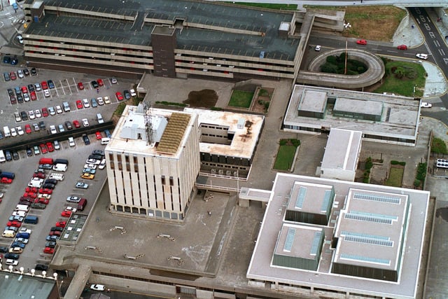 Aerial view of Blackpool Central Police Station as it was in 1997. It takes up a huge part of the land. Police operations have moved again since then but the courts remain, for now